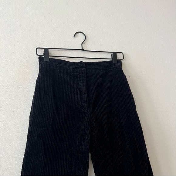 Sandro Divine Cropped Flared Corduroy Pants in Black - Picture 3 of 9